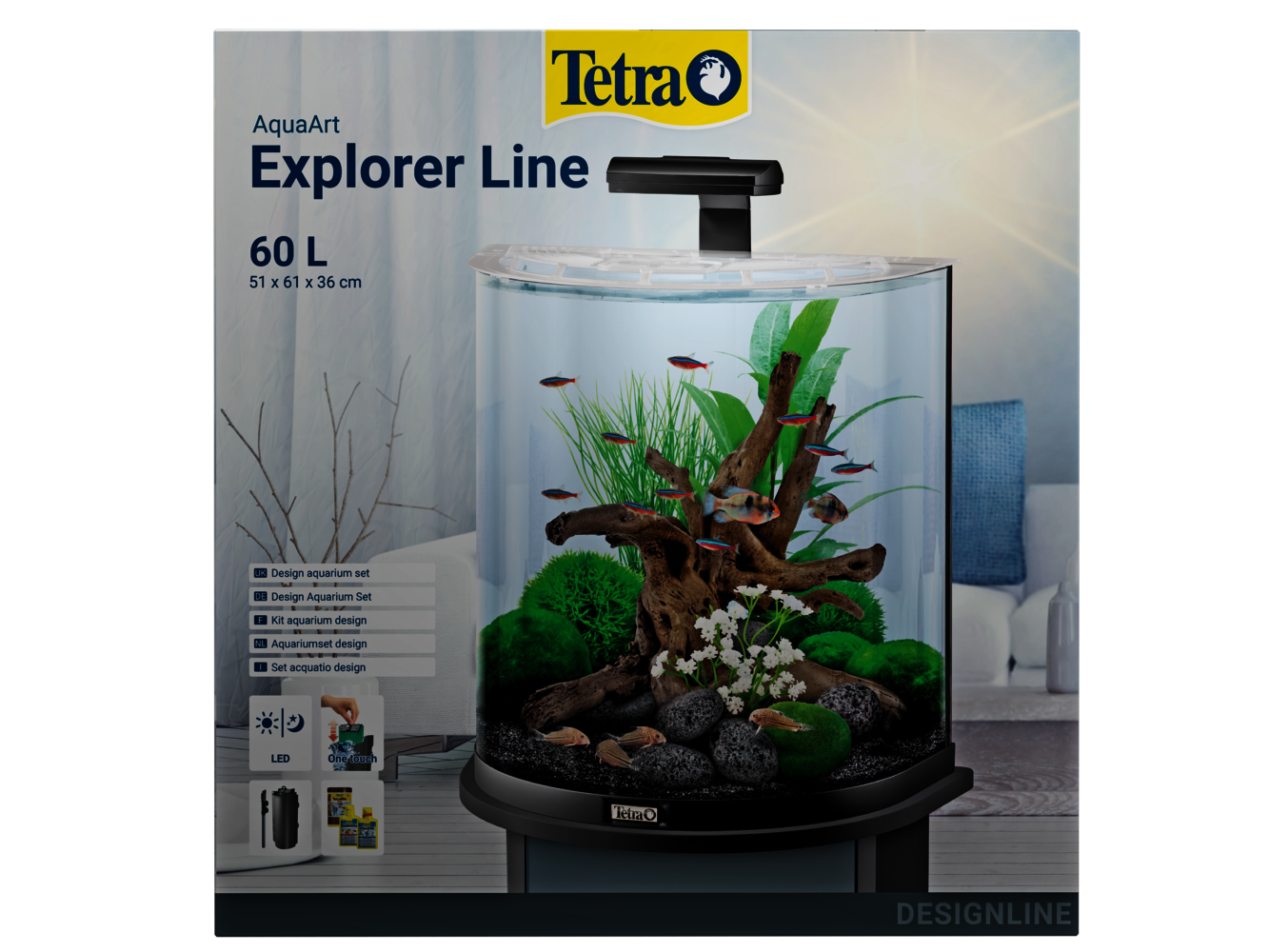 Kit d'aquarium Tetra AquaArt LED Explorer Line 60 l Tetra