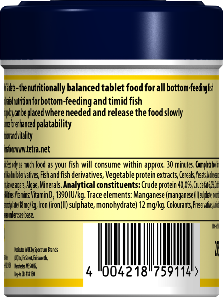 Tetra Tablets Tabimin Complete Food for Bottom-feeding Fish