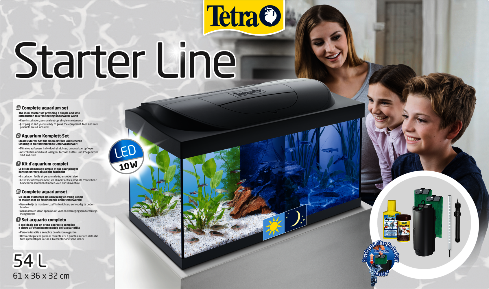 Starter LED 54L aquarium: Tetra