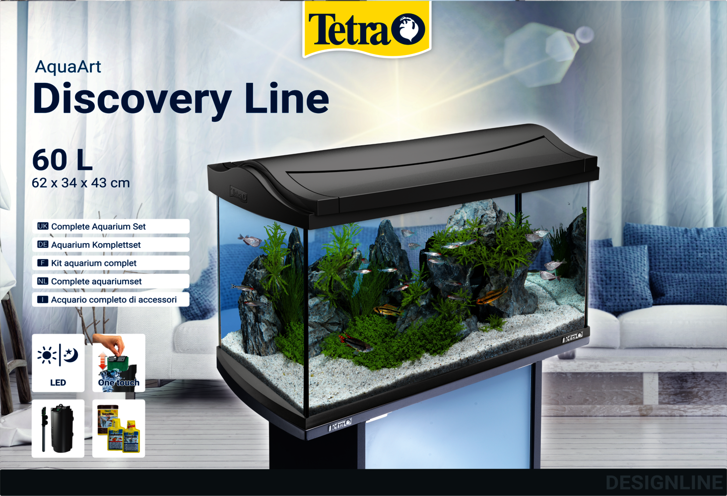 TETRA Aquarium AquaArt 60 L - Anthracite - Pour poisson