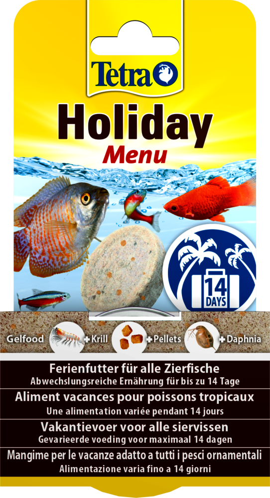 Aliment vacances pour poissons tropicaux TETRA HOLIDAY 15 jours 30G