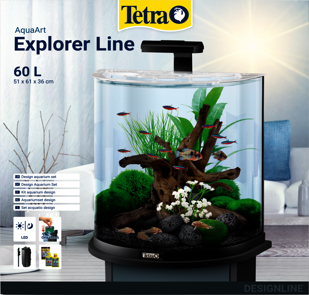 60L Tetra AquaArt Tetra Explorer set: LED Line aquarium
