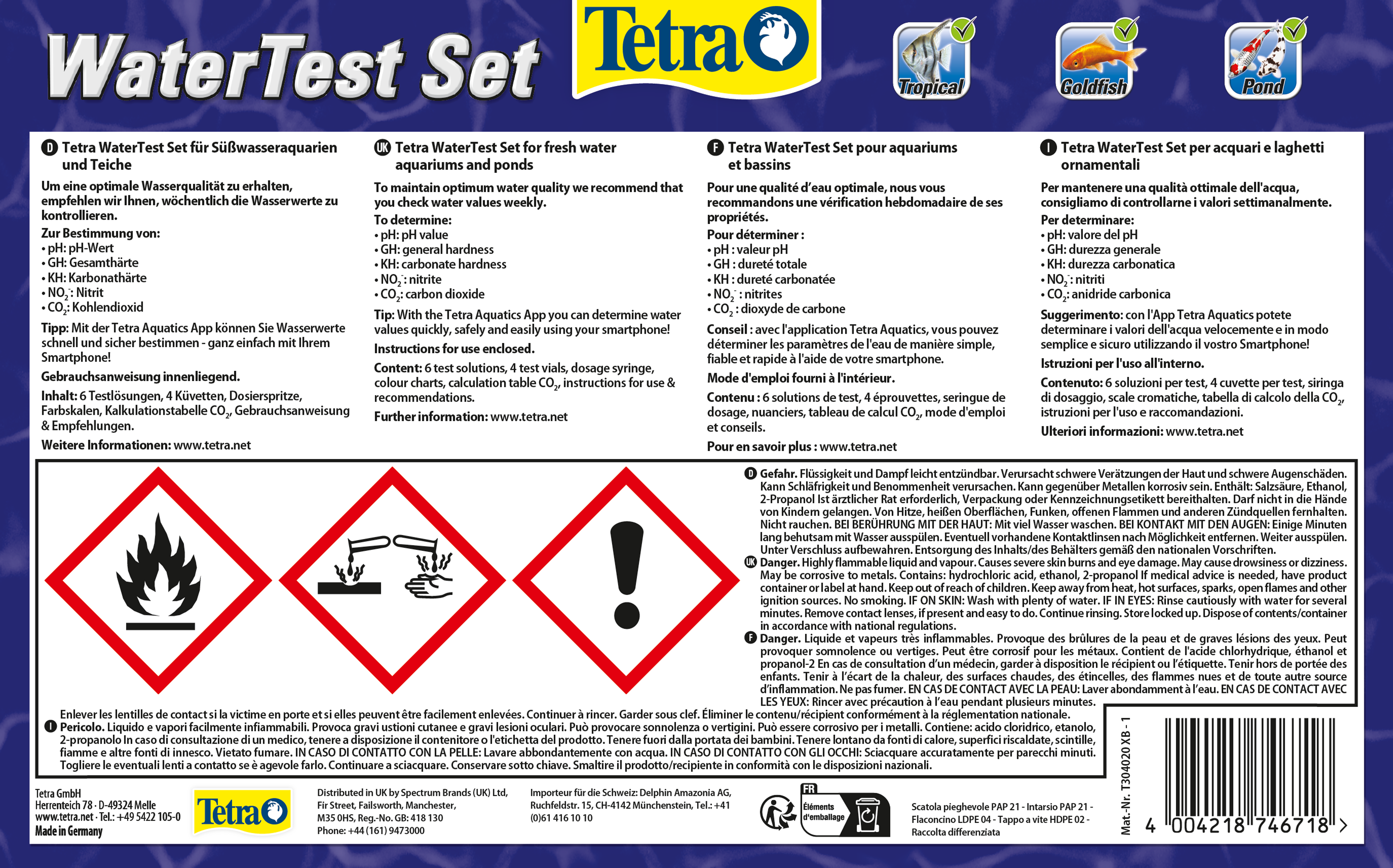 TETRA Water Test Set Plus malette de test professionnel pour la