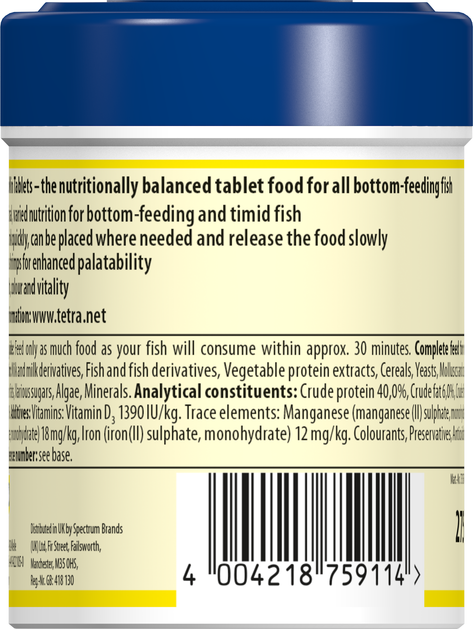 Tetra Tablets TabiMin, Complete Food for Bottom-Feeding Tropical