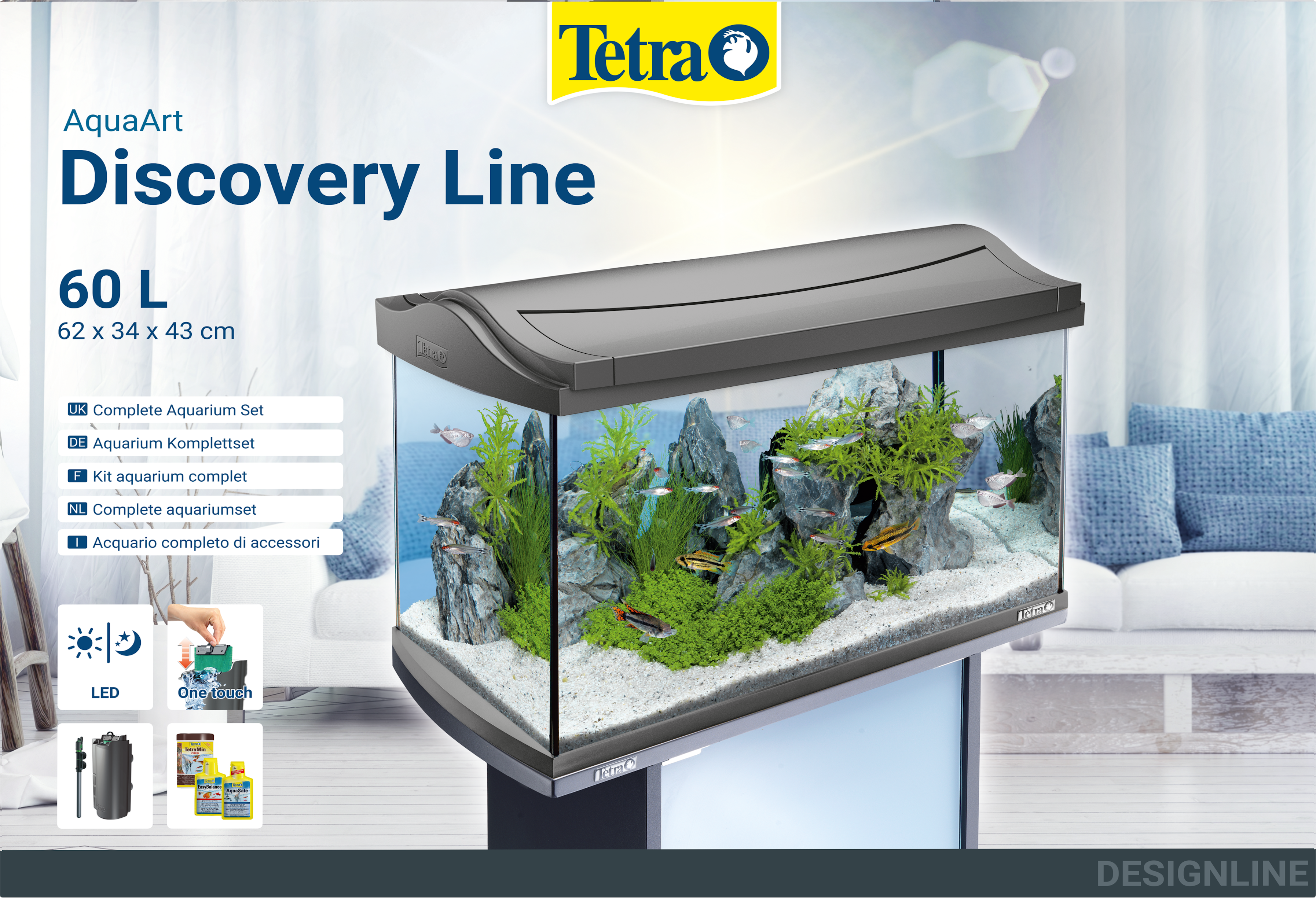 60L Tetra AquaArt complete aquarium set: Tetra